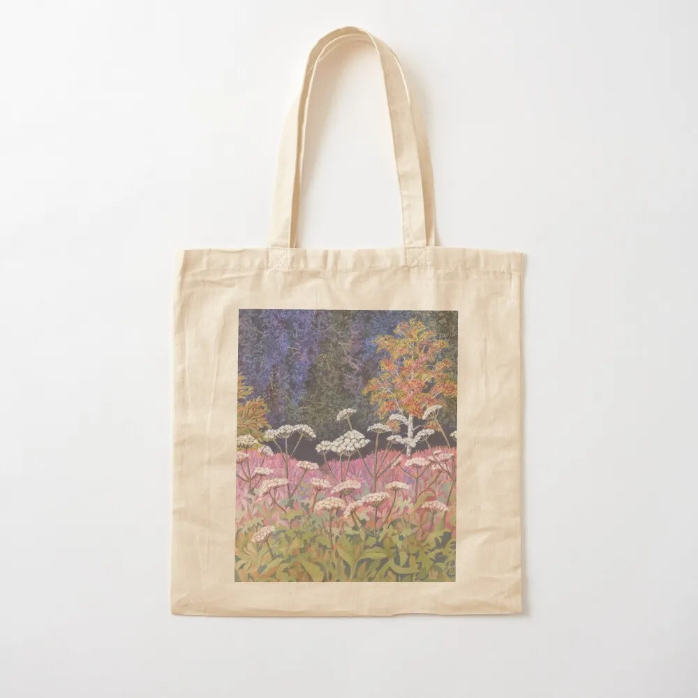 Hogweed Field (акрил на холсте) Большая сумка-тоут заказ Сумка-шоппер Холщовая большая