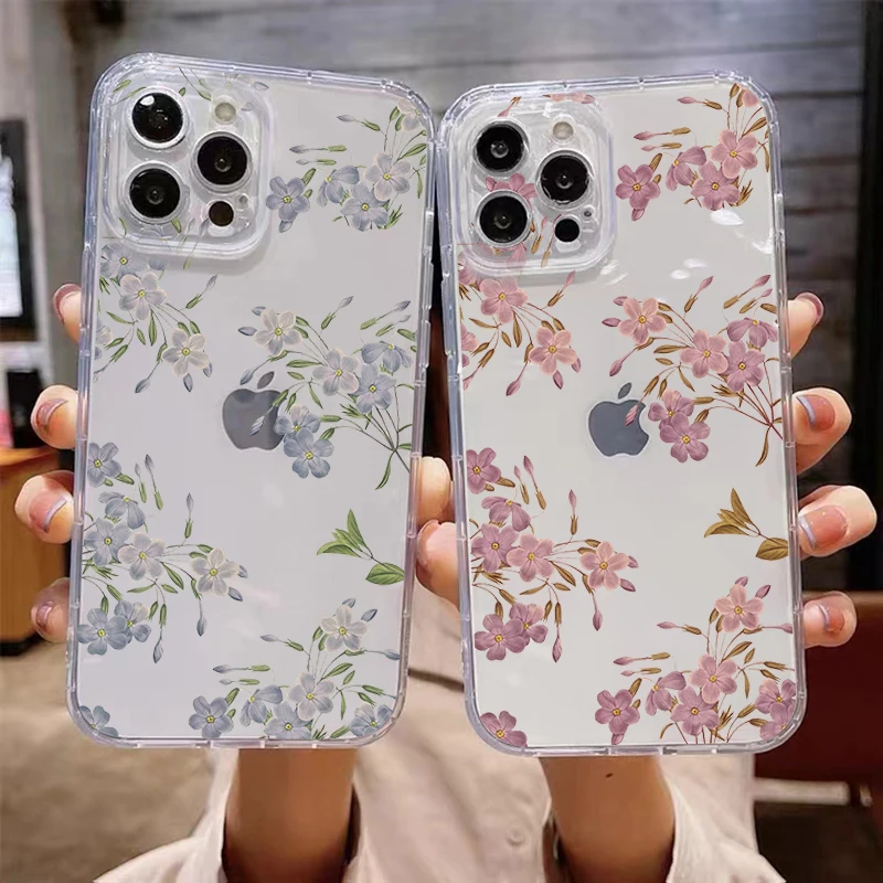 

Creative flowers iPhone11 Case For iPhone 12 13Mini Phone Case iPhone11 Pro Max 7 8 Plus 6s X XS Max XR SE 2020 Soft Silicone