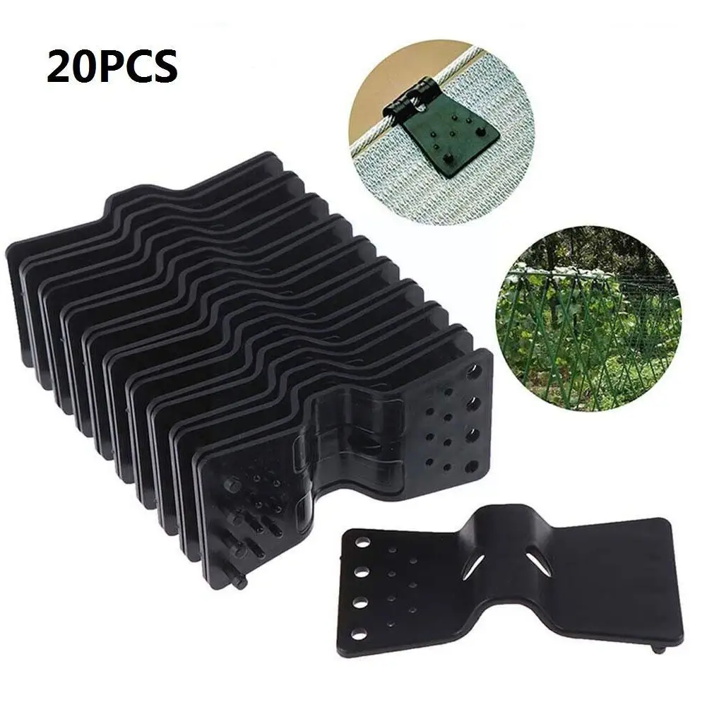 

20pcs Plastic Greenhouse Clamps Clips Film Row Cover Shading Tunnel Extension Net Netting Clip Rod Hoop Support Plant Clip D6K1