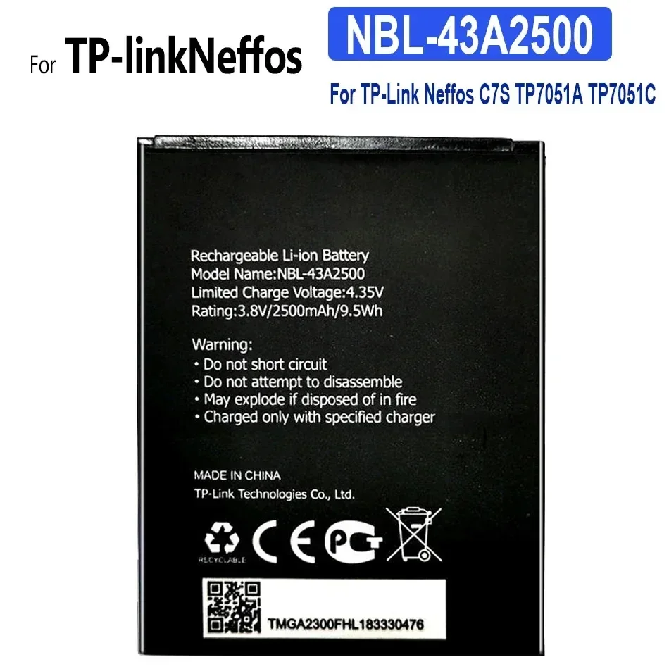 Фото Аккумулятор 3,8 В 2500 мАч NBL-43A2500 для TP-Link Neffos C7s TP7051A TP7051C Batterij №5