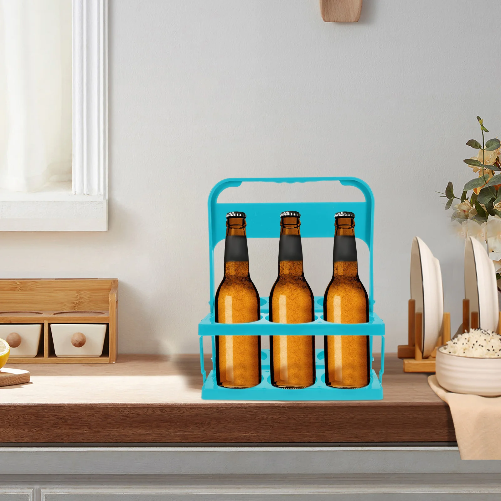 

Plastic Cup Holder Folding Beer Rack Holding Drink Carrier Delivery Carriers Drinks Handheld