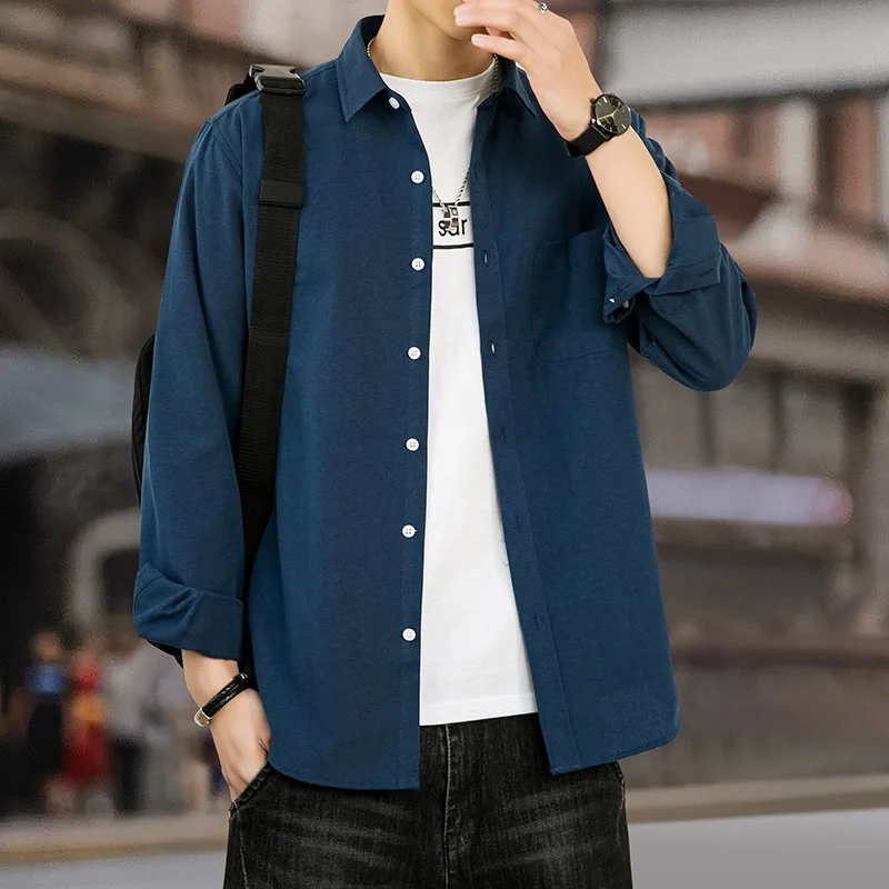 Рубашка мужская одежда Новинка весна-осень 2023 Корейская модная Быстрая