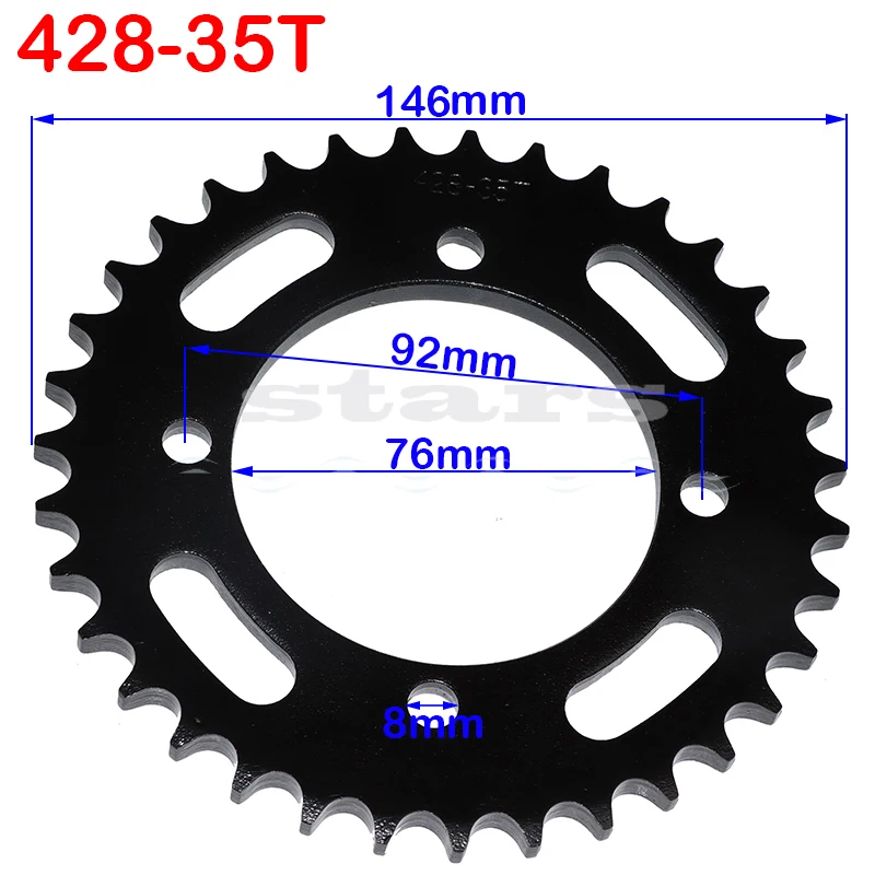 

Motorcycle 428 35T/37T/39T/41T/43T/45T/48T Chains Chain Sprockets Rear Back Sprocket Cog For 110cc 125cc 140cc Dirt Pit Bike