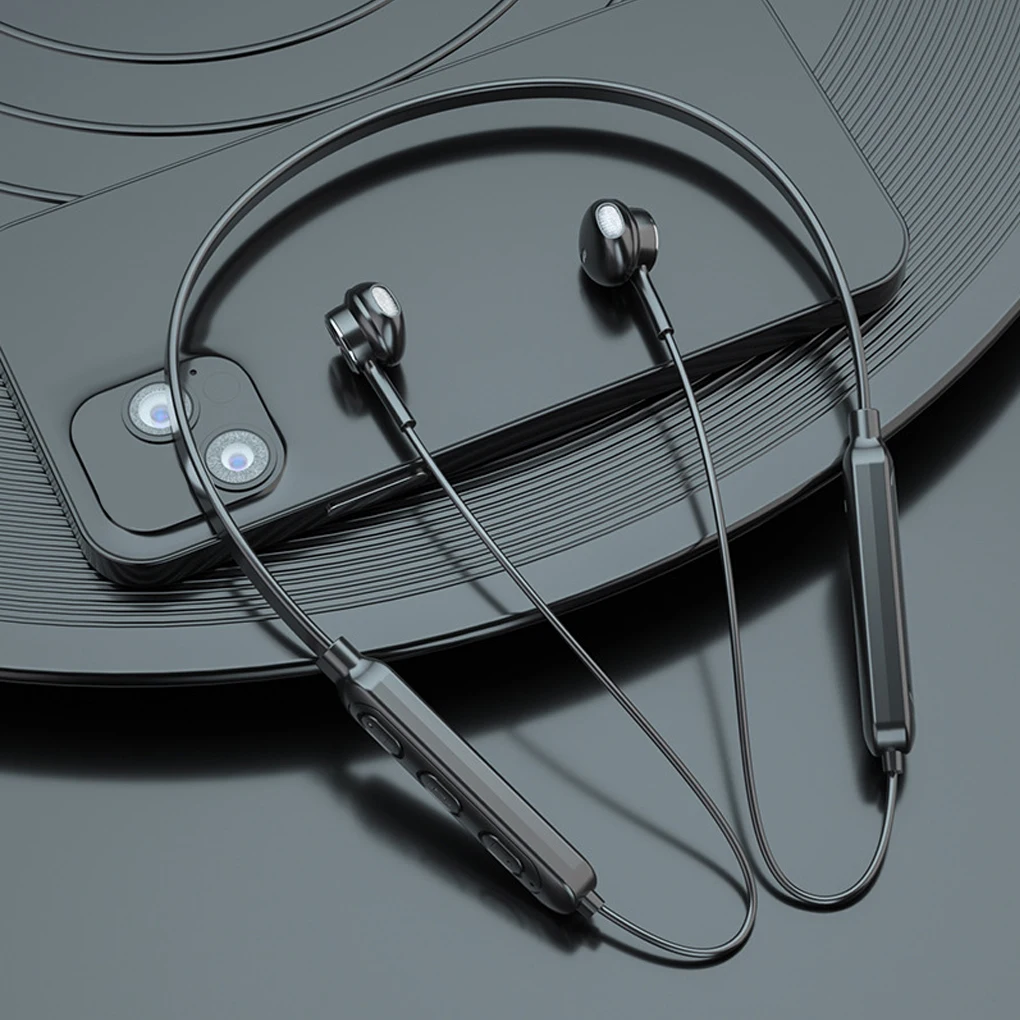 

Neck Hanging Earbuds Neck Bluetooth Button Control Earphone Stereo Portable Hands-free Music Walking Headset