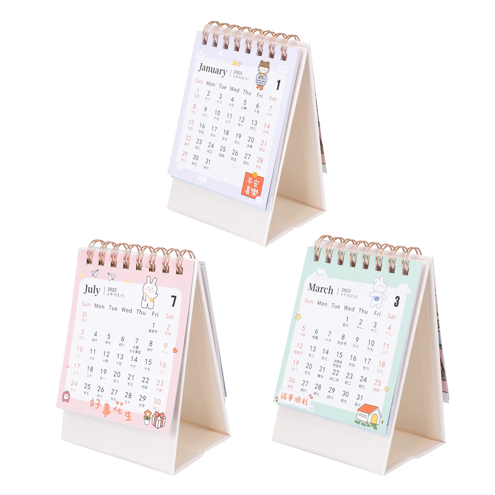 

Calendar Desk Mini Planner Wall Desktop Flipyear Standing Daily Tabletop Schedule Calendars Bulk Office Tent Agenda Spiral