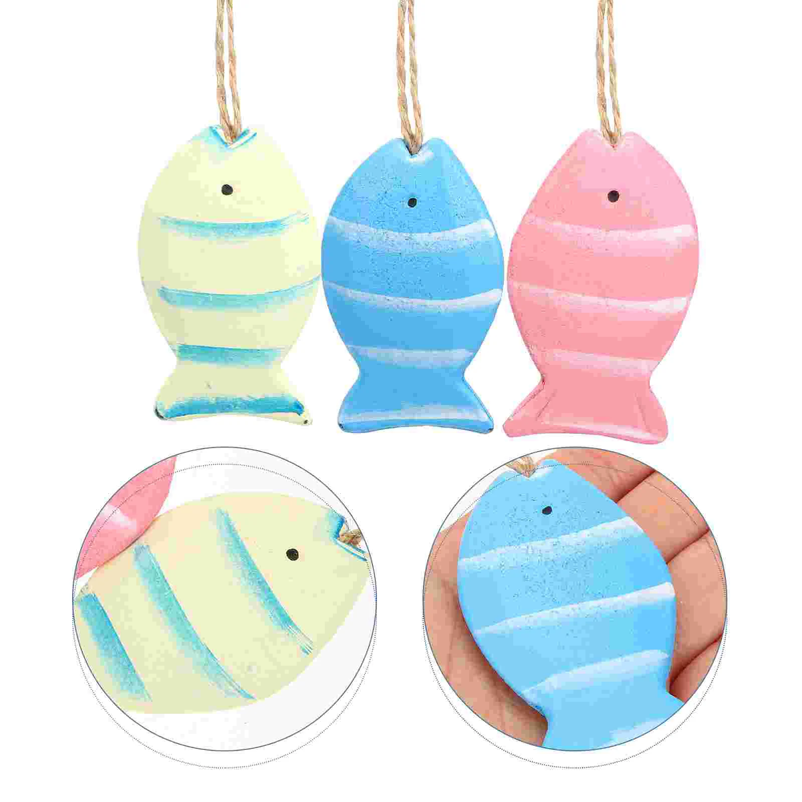 

6Pcs Wood Decor Hanging Beach Decorations Nautical Decor House Decor Hanging Wall Decor