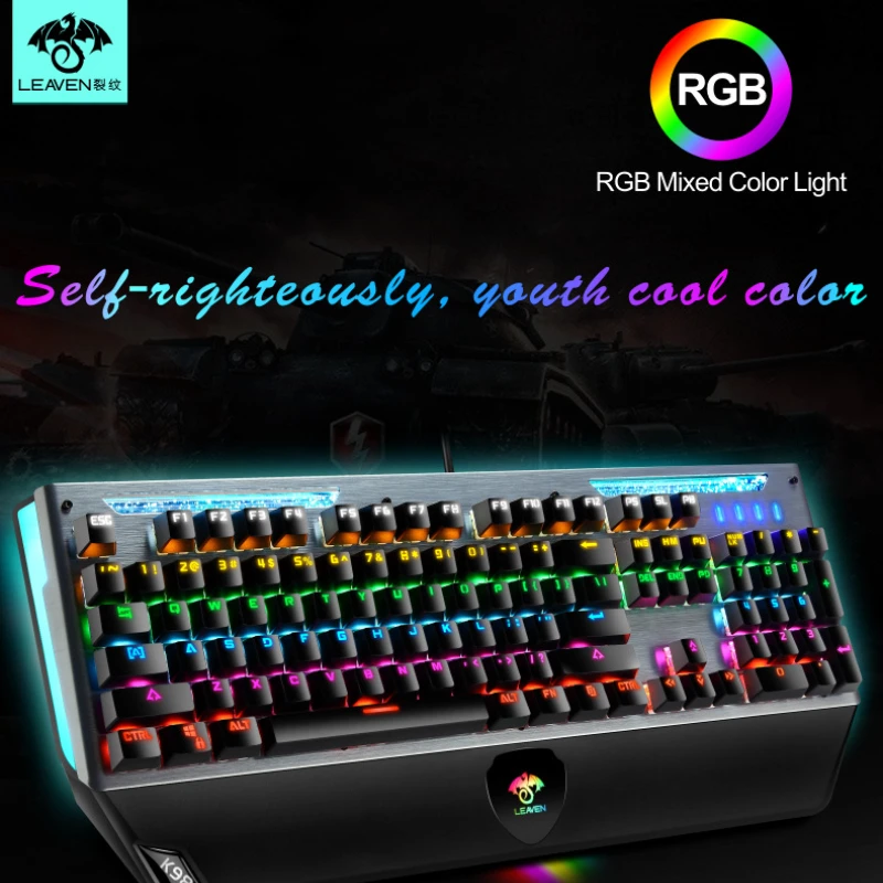 

K98 RGB Mix Color Light Backlit Gamer Wired Mechanical Keyboard Computer and Office Keyboard Blue Switch for PC Laptop