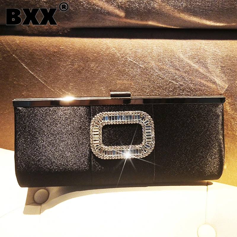 

[BXX] Dinner Party Diamond Handbag For Women Chain Shoulder Protable Contrast Color Bag Evening Bags 2023 New Fashion 8AB343