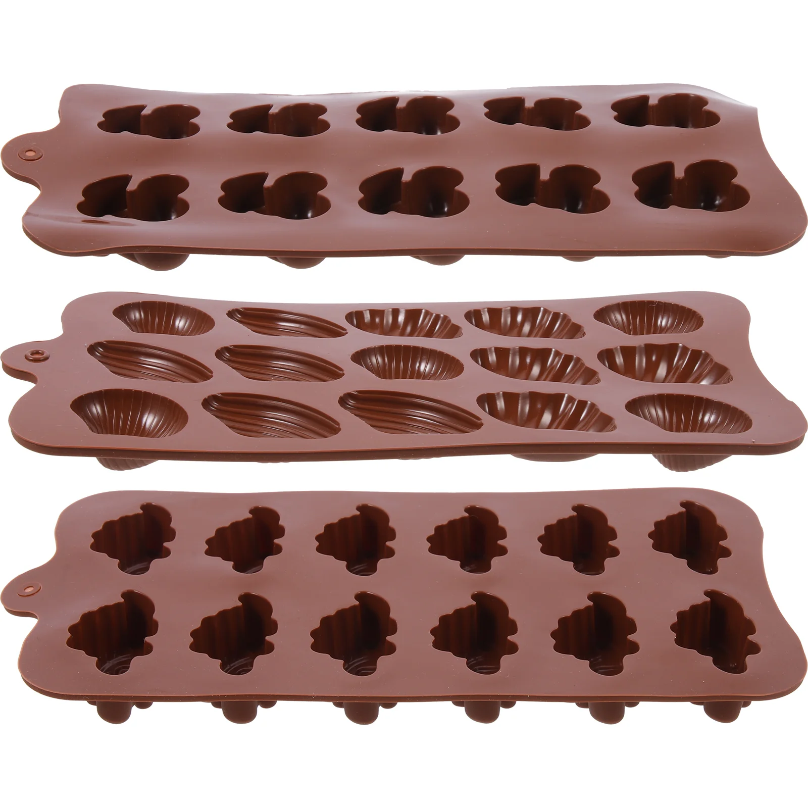 

3Pcs Chocolate Cookie Molds Supple Silicone Molds Candy Chocolate Fondant Molds for DIY