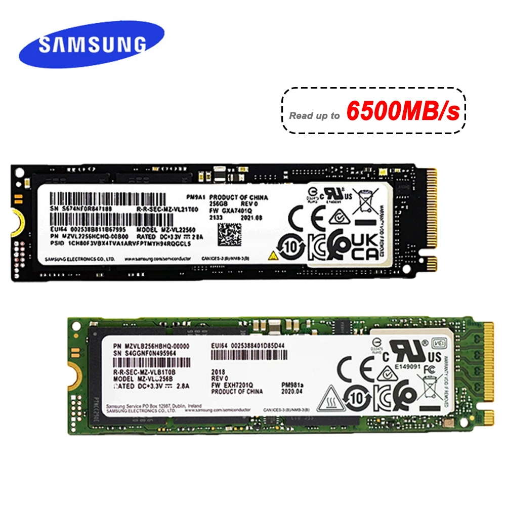 Внутренний твердотельный накопитель SAMSUNG SSD M2 Nvme 512 ГБ 256 ГБ PM991A 2230 дюйма, жесткий диск hdd 1 ТБ, жесткий диск PM981A PM9A1 M.2 2280 дюйма, 2 ТБ 128 Гб PCIe HD