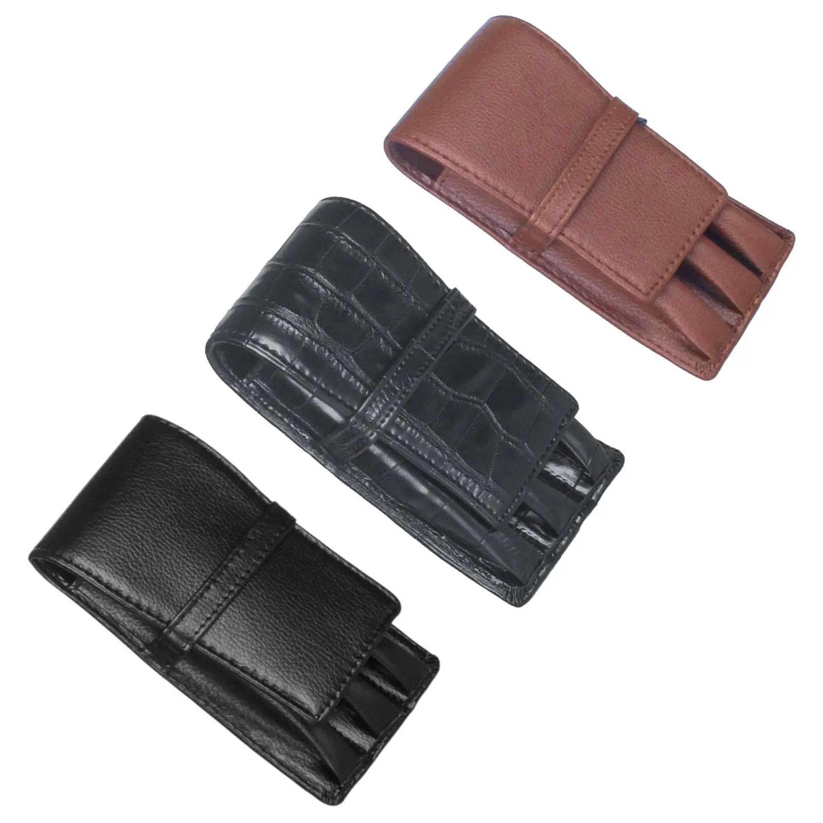 Кожаный чехол для перьевой ручки с 3 слотами ручек ручной работы мужчин в