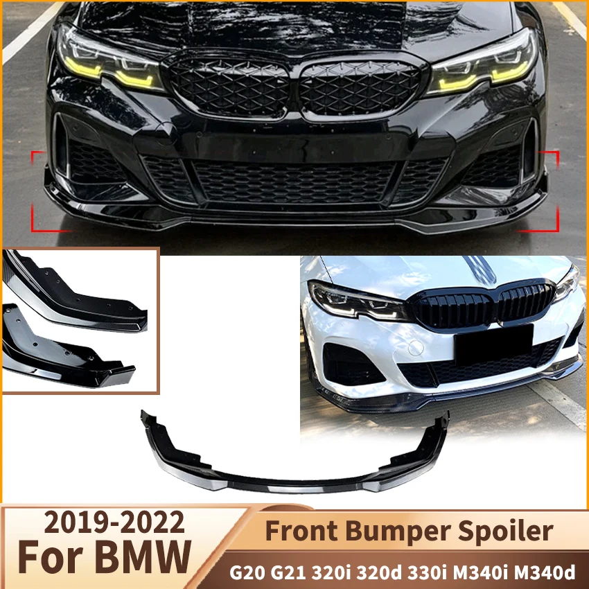 Фото Спойлер на передний бампер для BMW G20 G21 320i 320d 330i M340i M340d 2019-2022, передний разделитель для губ, диффузор, защита, автомобильные аксессуары №1