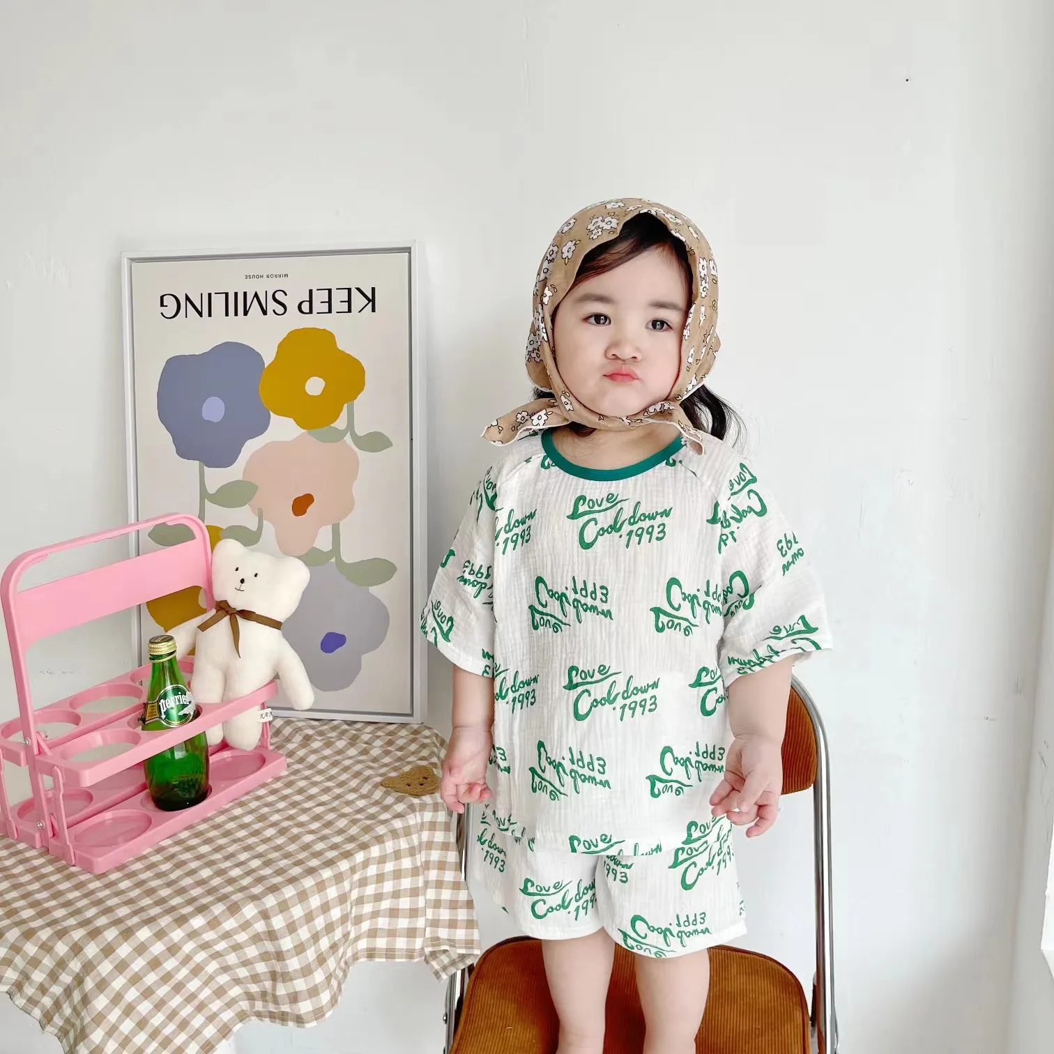 

2023 Summer Toddler Baby Clothes Short Sleeve Elastic Shorts Breathable Cotton Suit For 0-24M Infant Boy Girl Solid Outfits