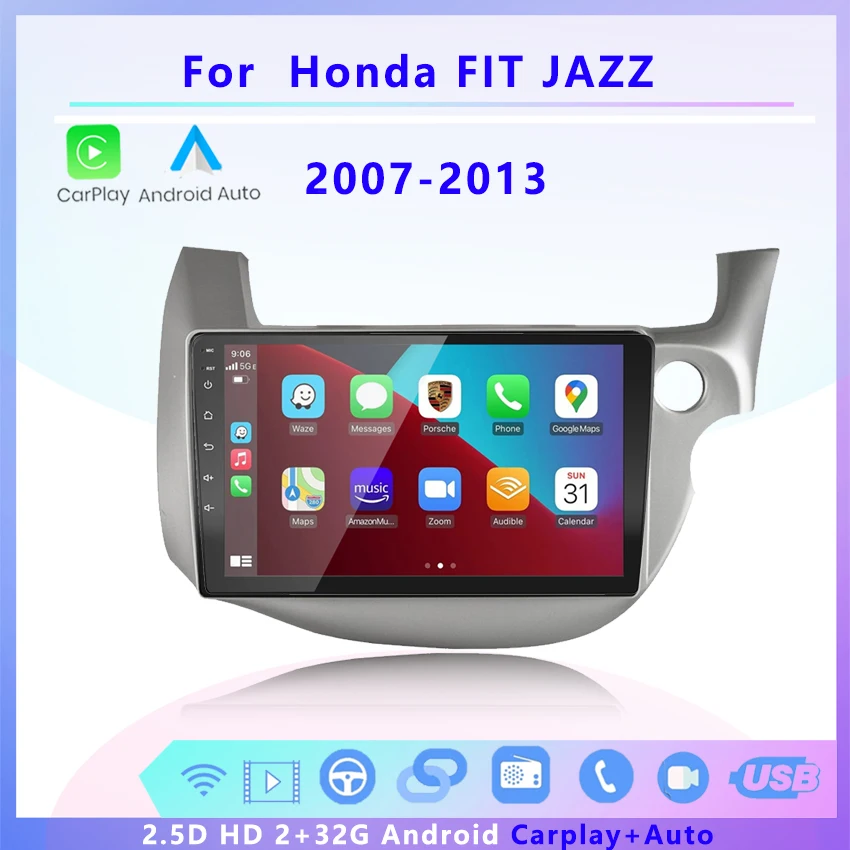 

2GB+32GB 2 din android Car radio Multimedia player stereo Carplay Auto GPS navigation WIFI No DVD for HONDA FIT JAZZ 2007-2014