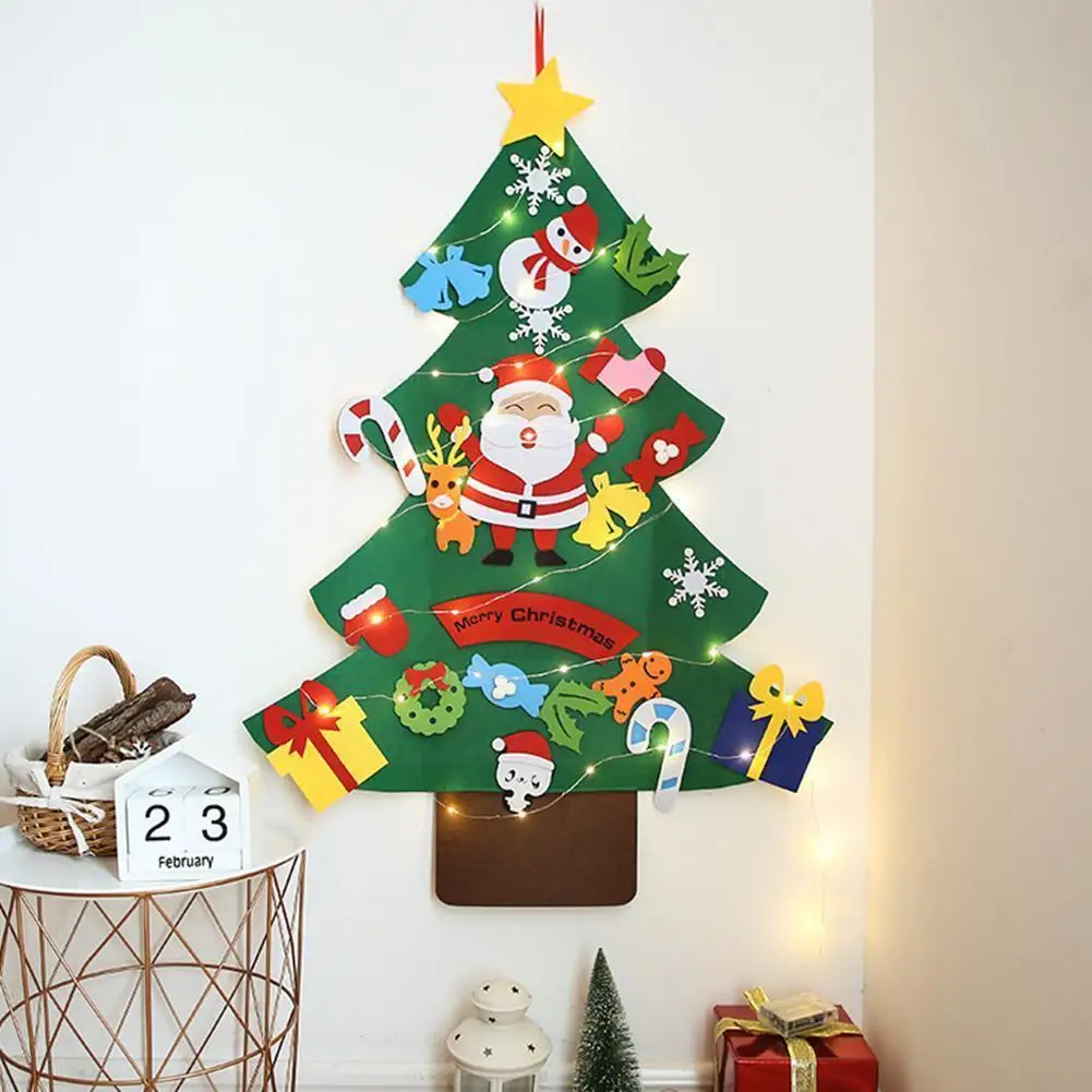 

Diy Felt Christmas Tree Toys Door Wall Ornament Decorations Toys Xmas Snowman Tree Girl Gift Children Montessori Boy Educat Y9w1