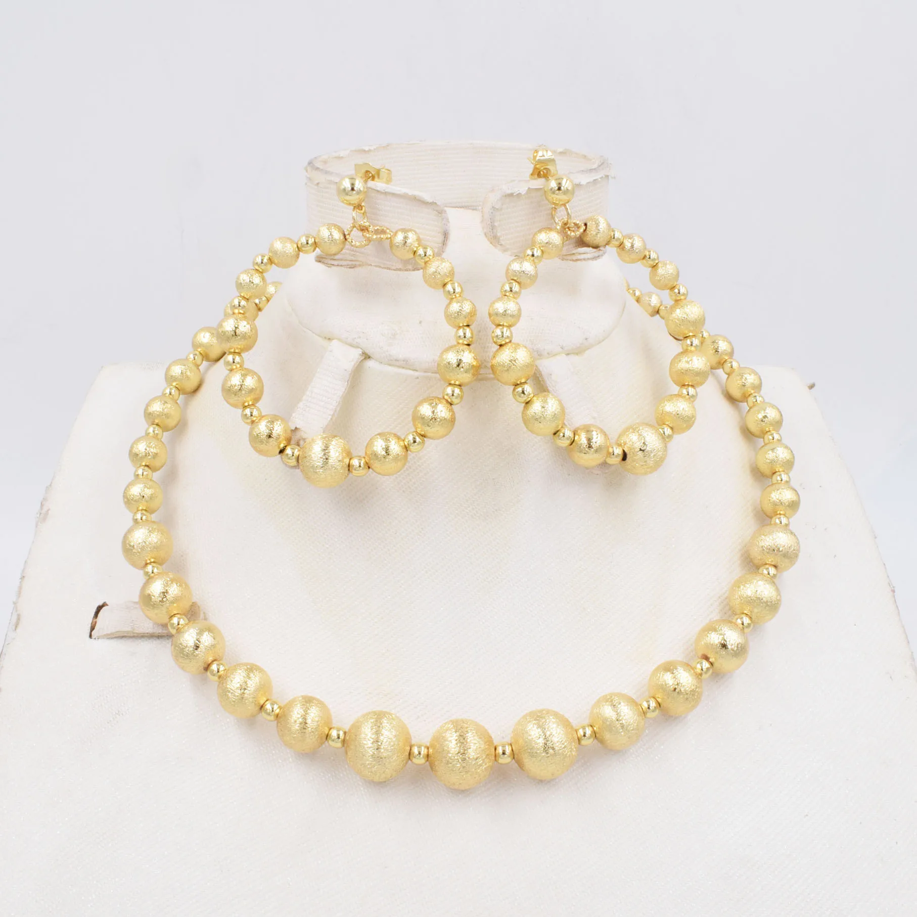 

High Quality Dubai Italy 750 Gold color Jewelry BIG Set For Women african beads jeweLry fashion necklace set earring jewelry