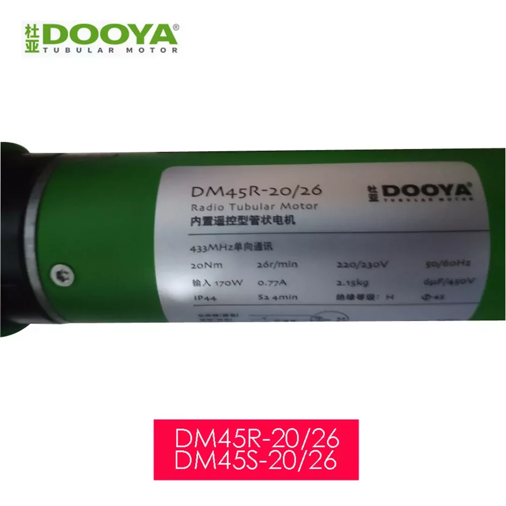

Новый роликовый трубчатый двигатель Dooya 2023NEW DM45R/DM45S 20/26,220/230 В 50/60 Гц, Rf433/4 проводной трубчатый двигатель для роликовых жалюзи/навесов/подъемн...