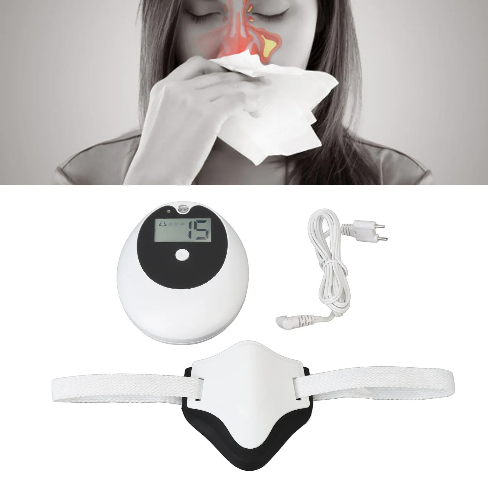 

Nasal Therapy Device 5 Levels Strength Electric Pulse 15min Timer Reduce Inflammation Rhinitis Treatment Machine