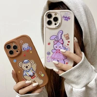disney cute stellalou duffy bear phone case for iphone x xr xs 7 8 plus 11 12 13 pro max 13mini cover