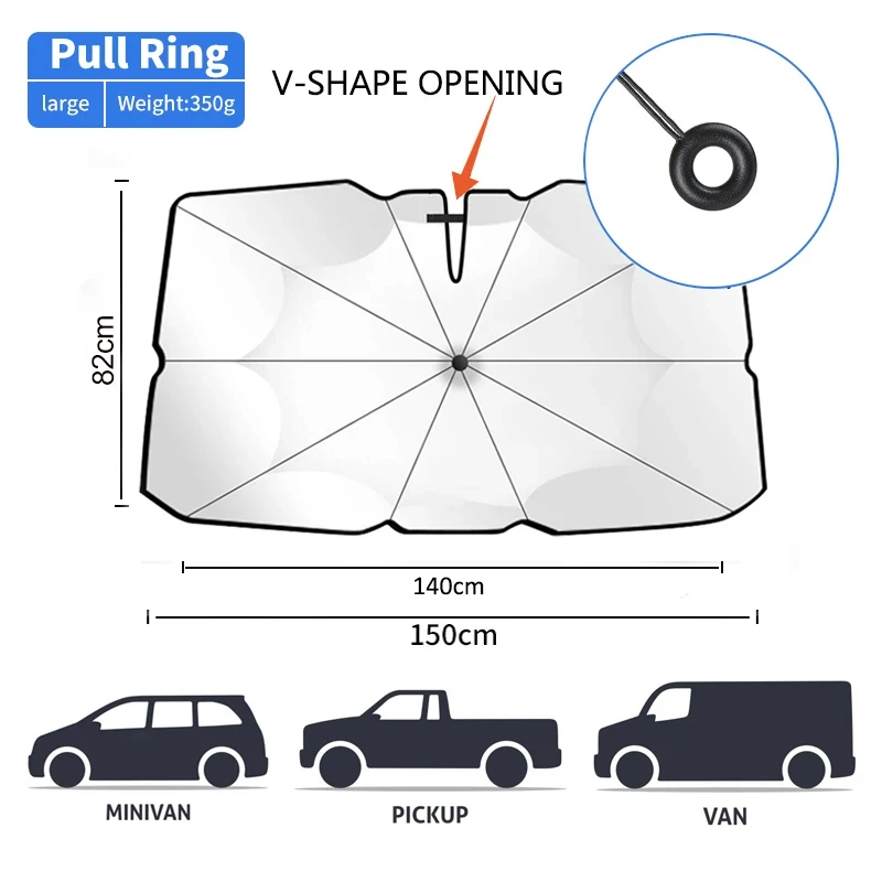 Автомобильный солнцезащитный зонт на лобовое стекло передний складной летняя