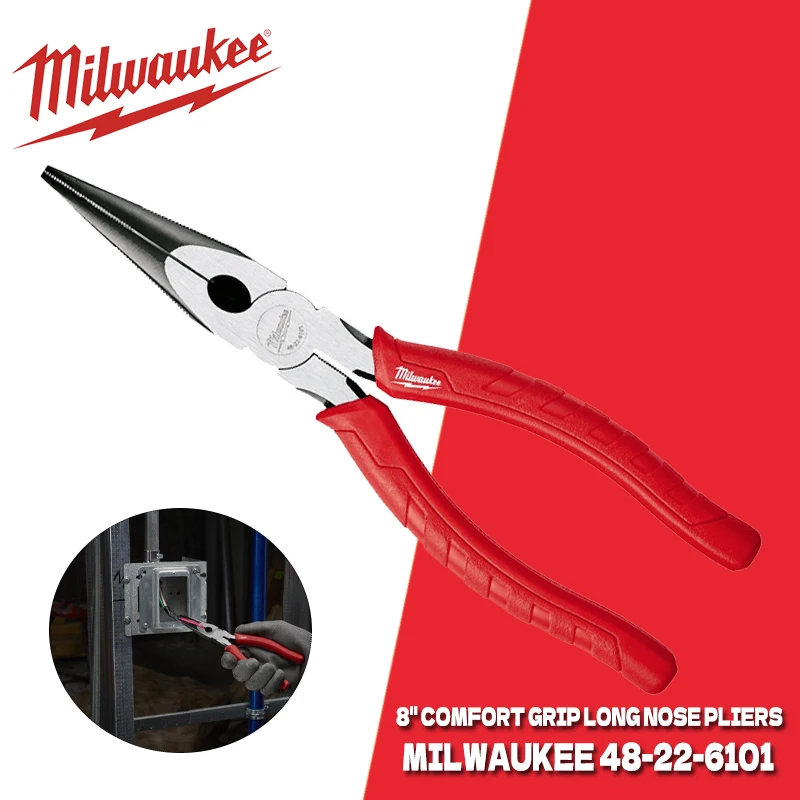 

Milwaukee 8-дюймовые плоскогубцы с длинным носом Comfort Grip