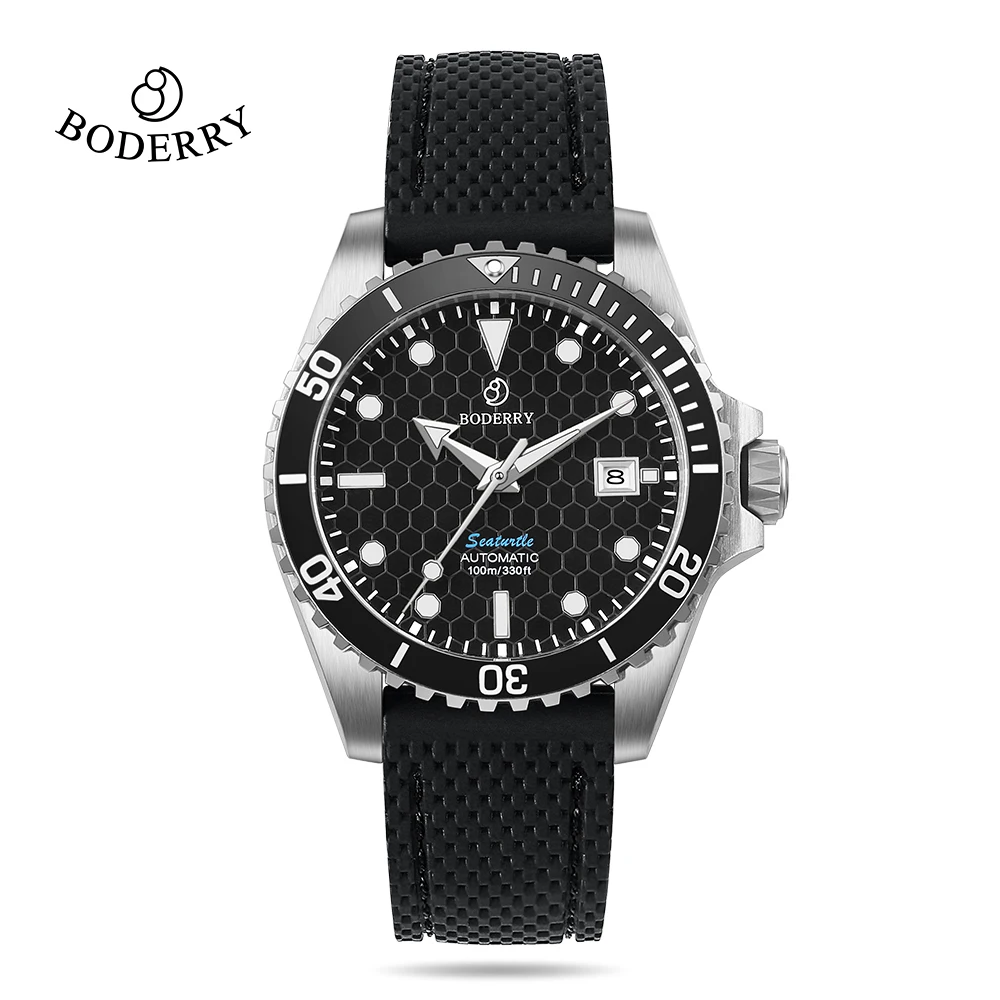 BODERRY Men's Titanium Diver Automatic Watches Top Brand Luxury Clock 100M Waterproof Wristwatch Sport Mechanical Watch for Men