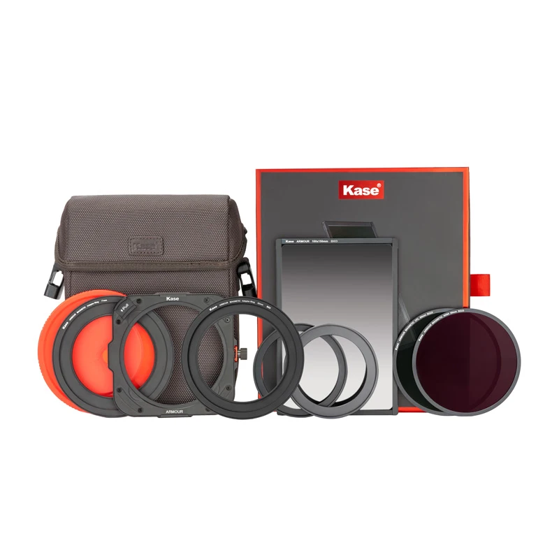 

Kase Armour 100mm Filter Holder Entry Level Kit II - Include 95mm CPL ＆ ND1000 ＆ 100x150mm GND0.9 with Magnetic Frame