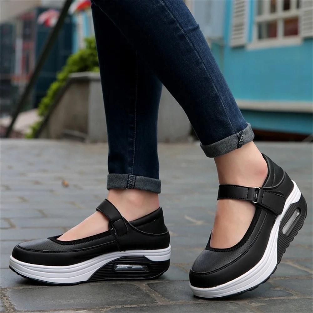 Sneakers Women Trends 202 2023 Spring Hook&Loop Breathable Platform Shoes Large-Sized Female Outdoor Walking Sport Shoes