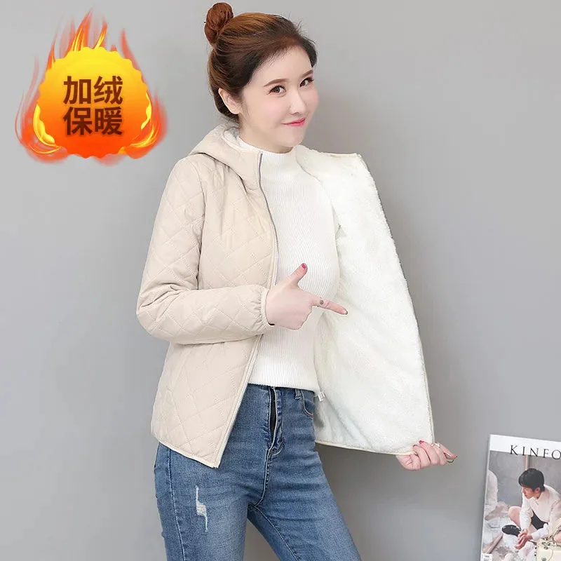 Куртка на хлопковой подкладке женские короткие парки зимнее пальто из овечьей