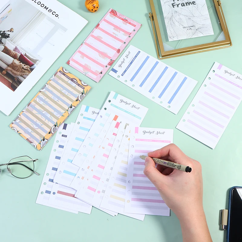 

A6 бюджетные листы для отслеживания расхода, подходят для бюджетных конвертов, денег, планшетов