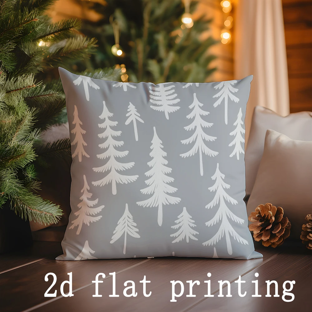 Рождественские гномы и сосна наволочки из полиэстера велюра