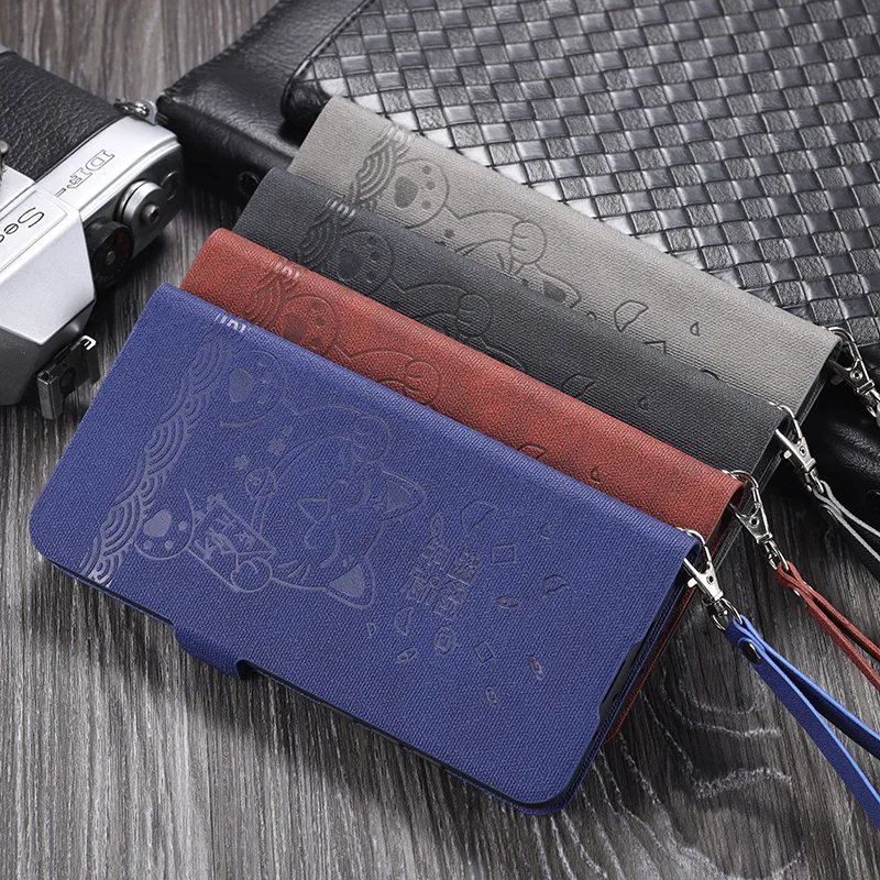 

Cute Embossed Leather Flip Phone Case for OPPO Reno 8 7 SE 6 Pro+ 5Z 5K 4 3 2Z Find X3 X5 Pro Card Slots Shockproof Stand Cover