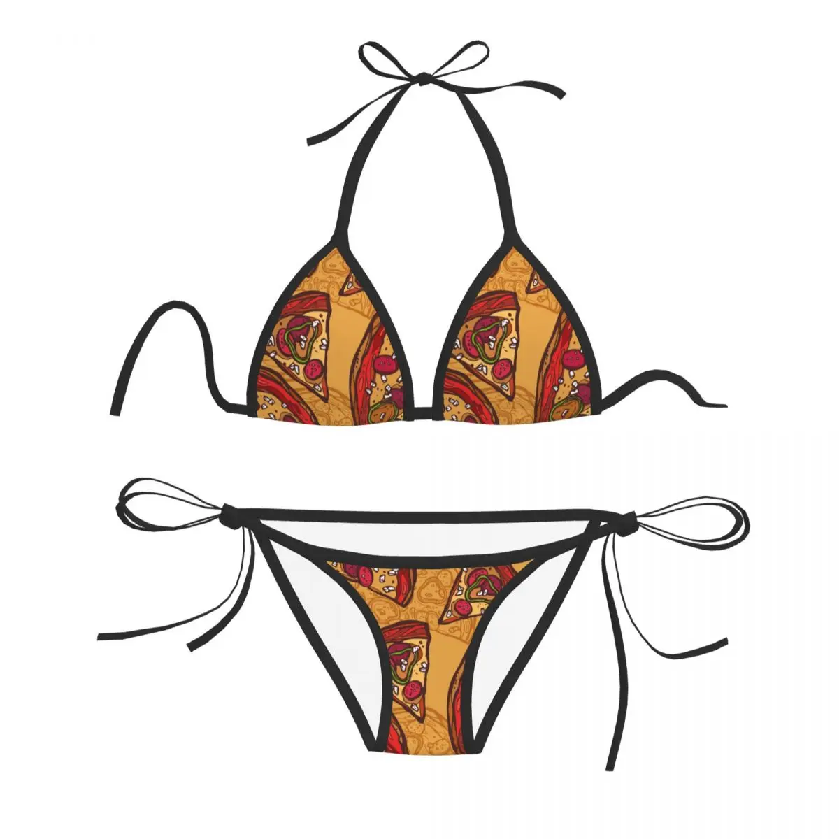 

Sexy Bikini 2022 Women Swimsuit Pizza Bikini Set Swimwear Bathing Suit