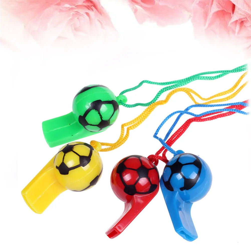 

20 pcs Football Whistles Cheerleading Sports Colorful Plastic Referee Whistle Kids for School Activity