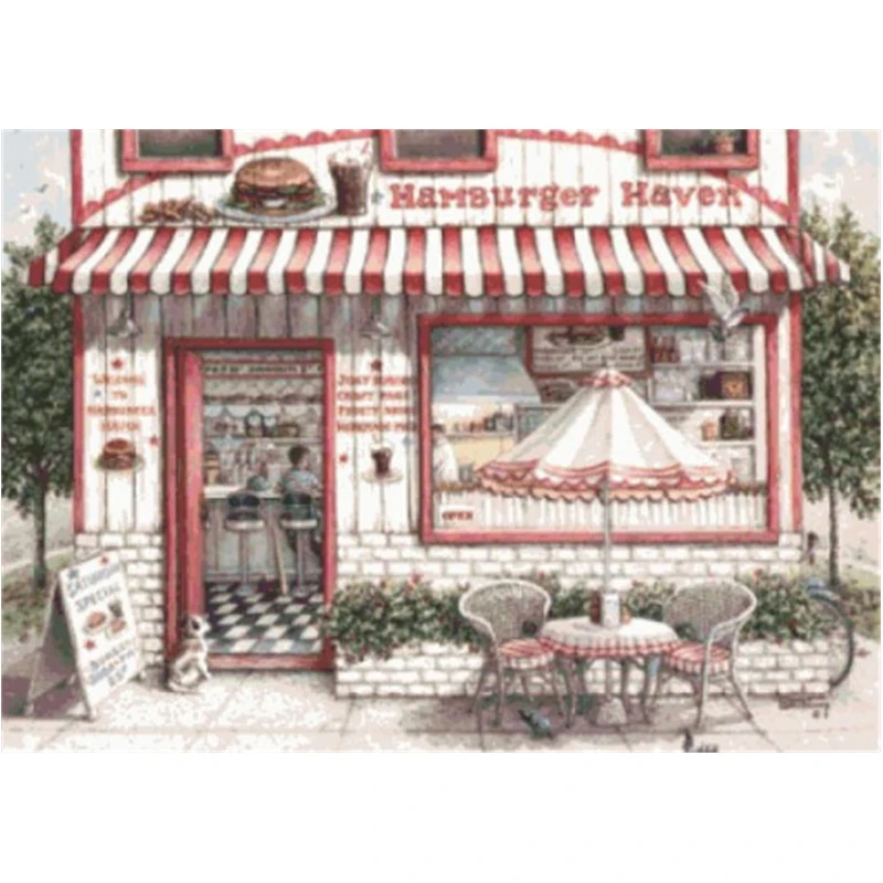 

2906Home Fun Cross Stitch Kit Package Greeting Needlework Counted Kits New Style Joy Sunday Kits Embroidery Needle Minder DIY