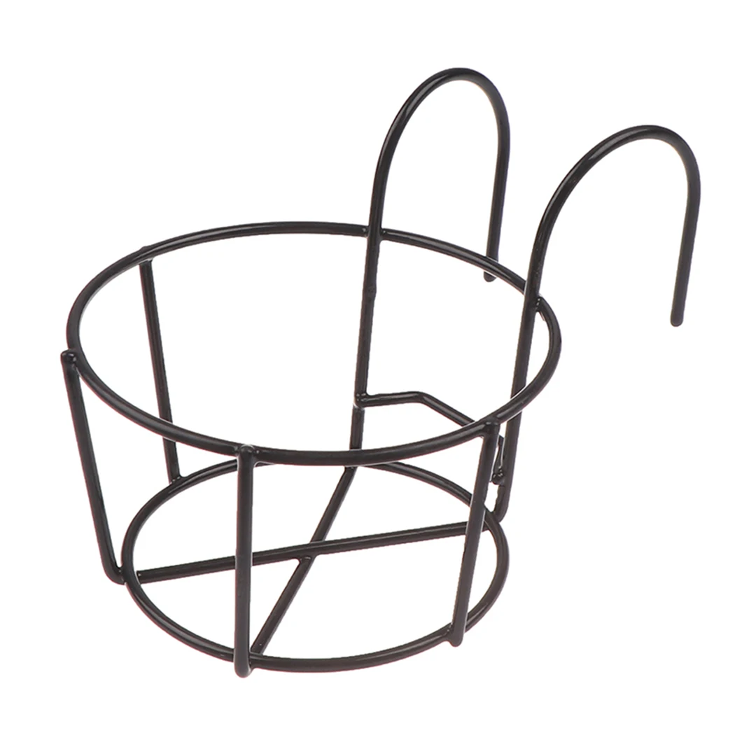 

1Pc Iron Art Hanging Baskets Flower Pot Balcony Hanging Plant Round Racks Railing Fence Outdoor Window Bonsai Stand Decoration