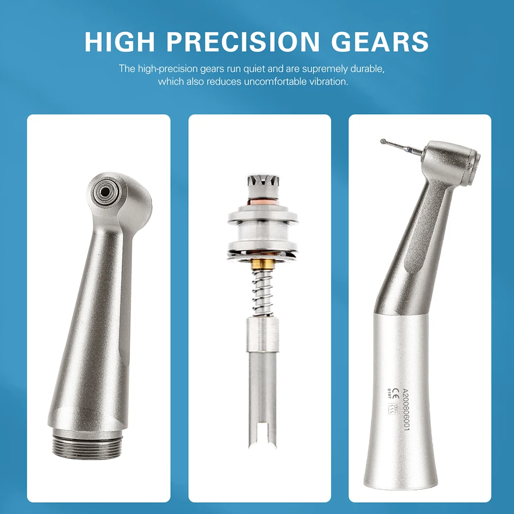 Dental Contra Angle Low Speed Handpiece for FG 1.6mm Burs 1:1 Direct Drive Max 20,000rpm Dentist Polishing Tools & Devices