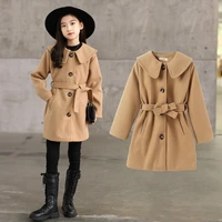 girls woolen coat jacket cotton%c2%a0outwear 2022 beauty warm thicken plus velvet winter autumn school gift childrens clothing