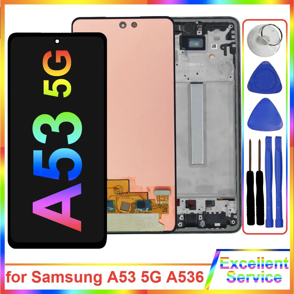 Супер AMOLED ЖК-дисплей для Samsung Galaxy A53 5G A536B дигитайзер сенсорного экрана в сборе