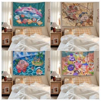 bandai kirby cartoon tapestry wall hanging decoration household japanese tapestry