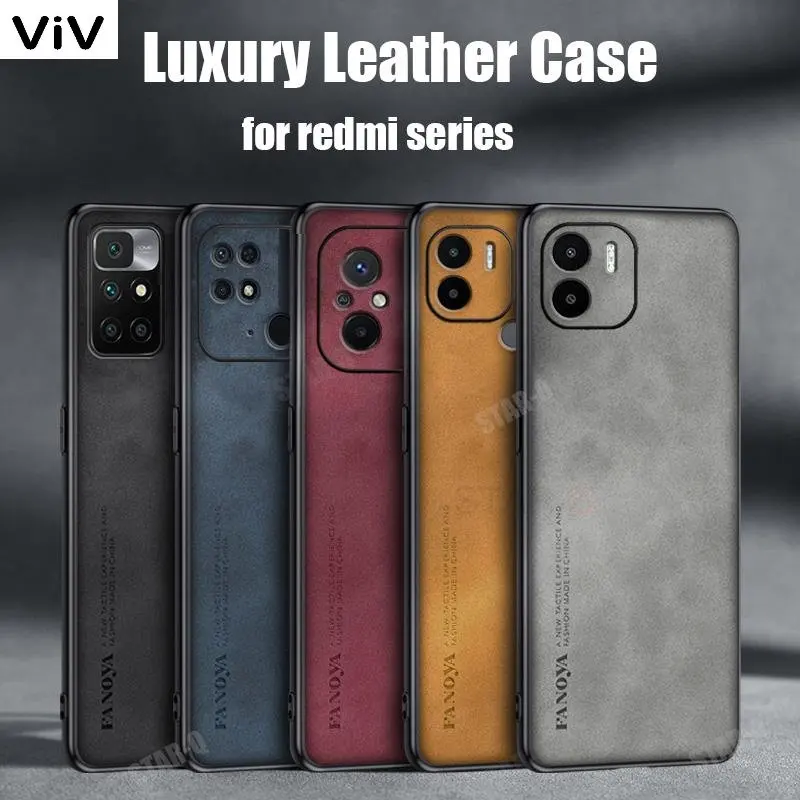 

Luxury Sheepskin Leather Case For Xiaomi Redmi 10c 12c A1 A2 Plus 10A 10 12 C 5G 2023 Retro Men Back Cover On Redmi10c Redmi12c
