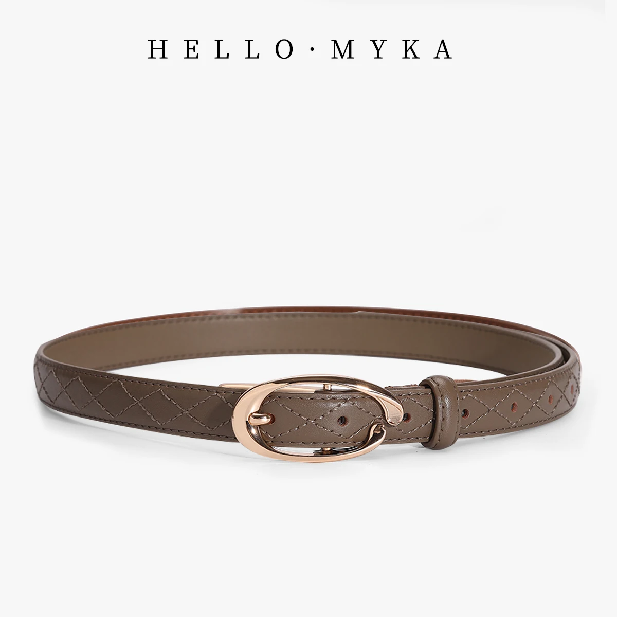 

Early spring new high-grade suit pants belt female decorative check pattern design sense niche temperament belt female leather