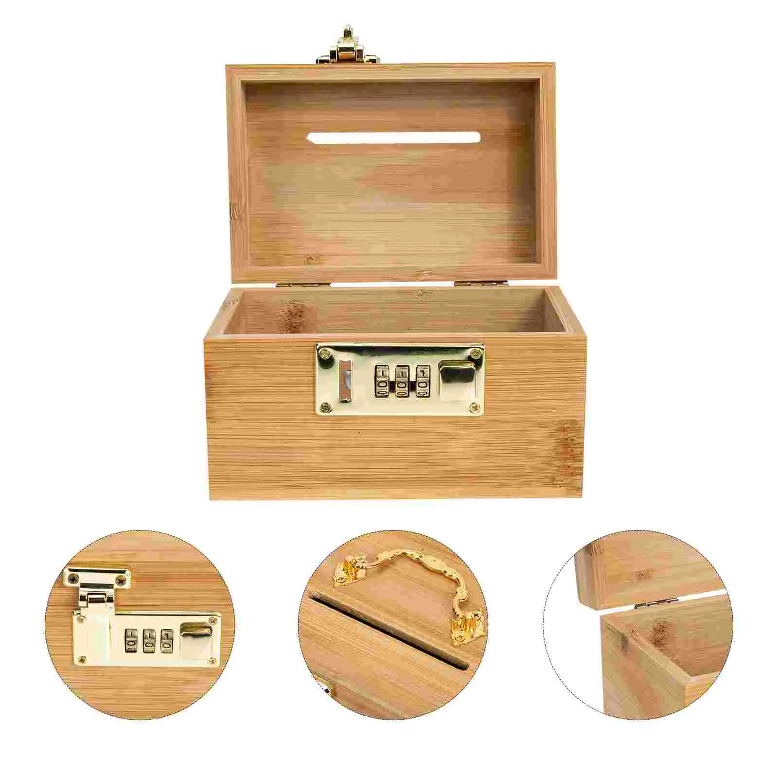 

Vintage Wooden Piggy Bank Money Saver Box for Home Decor and Wedding Gift (14.5X9.5Cm)