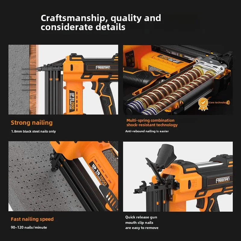 Маленький гвоздодер Freeman lithium FST50 из черной стали для бетонных стен деревянных
