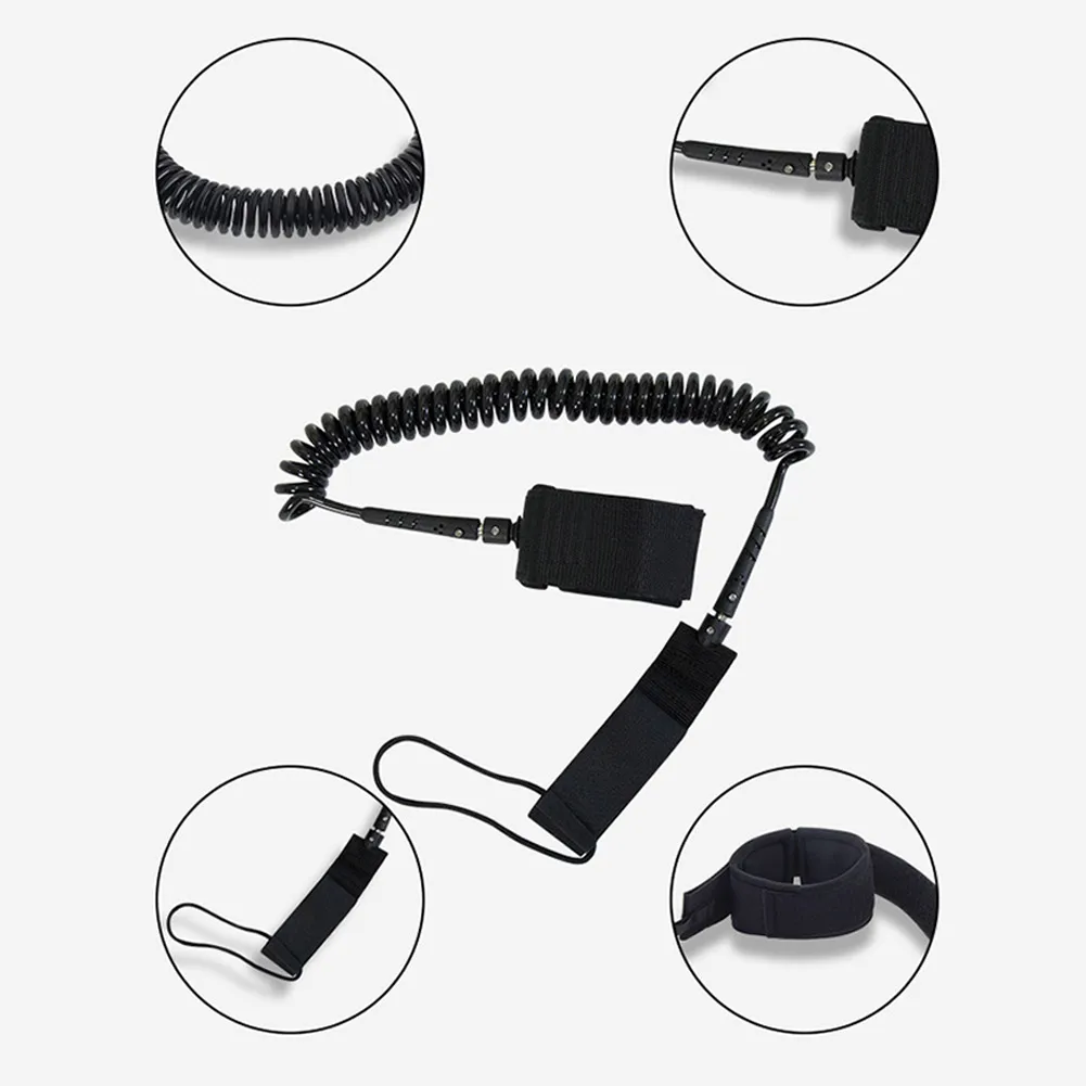

Kayak Paddle Straps Fishing Rod Holders Surf Ski Coiled Lanyards Rebound Safety Rope For Surfboard Surfing TUP Durable Equipment