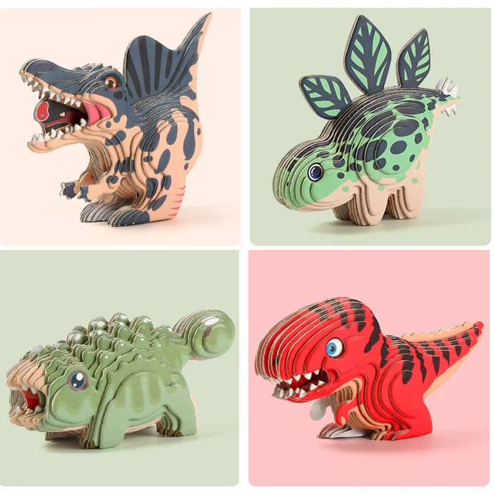 

Dinosaur Wooden Puzzle for Boys Gilrs Gift 3D Diy Kids Toys Educational Montessori Toys 2 Years Kids Toys Toys for Children