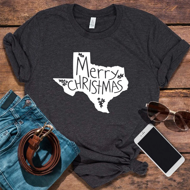 Купи Texas Christmas Shirt Merry Christmas Tshirt Christmas Texas State Women Clothing Country Christmas Kawaii Clothes Texas Tee M за 415 рублей в магазине AliExpress