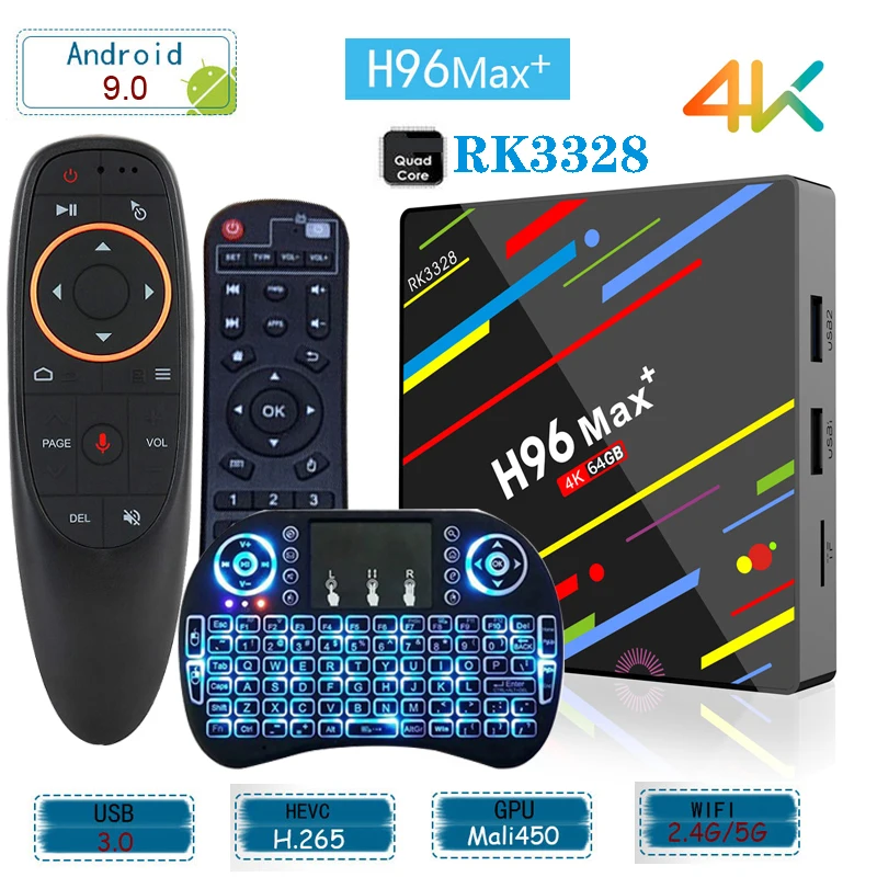 

ТВ-приставка H96 Max + RK3328 на Android 9,0 H.265, 4 ядра, 2,4 ГГц