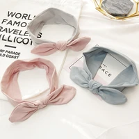 baby girls rabbit ears bowknot cotton headband kids cute lovely bow solid cloth hairband small fresh style fashion hair hoops