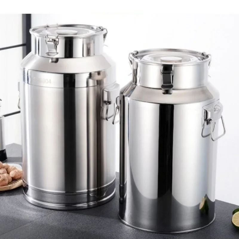 

middle size Oil barrel household food-grade stainless steel wine barrel thickened sealed barrel milk barrel